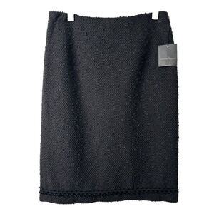NEW Nanette Lepore Simplicity Skirt Womens 8 Wool Blend Pencil Brwn/Blk $248 C25